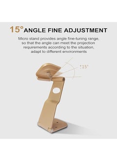 erorex Projector Mount Mini Adjustable Projector Stand Easy To Install And Remove Portable Projector Ceiling Shelf Compatible With All Mini Projectors Cameras Webcams With 1 4 Screw Head Gold  - Image 3