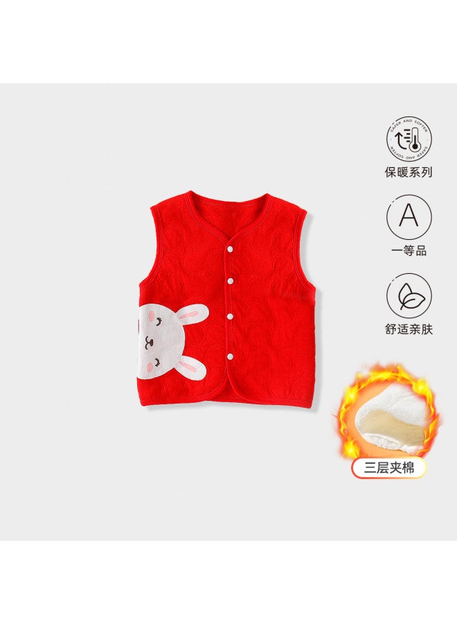 YISHUANGER Baby Vest, Spring And Autumn Padded, Chinese New Year Celebration, Unisex Baby Outerwear Vest, Little Mandarin Jacket, Inner Layer Warm Vest, Versatile - Image 2
