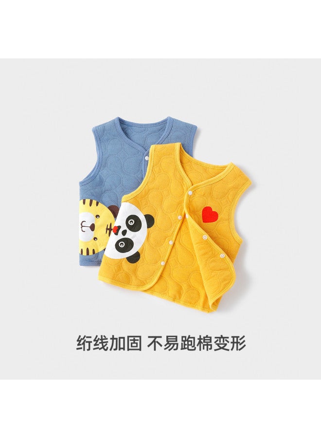YISHUANGER Baby Vest, Spring And Autumn Padded, Chinese New Year Celebration, Unisex Baby Outerwear Vest, Little Mandarin Jacket, Inner Layer Warm Vest, Versatile - Image 3