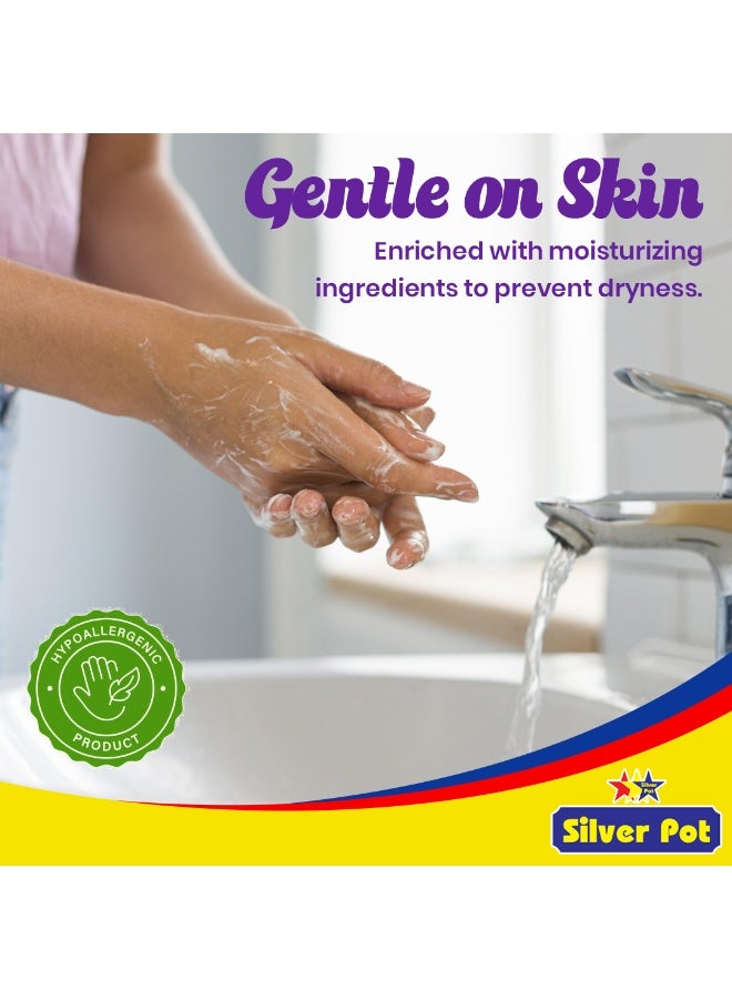 Silver Pot Fresh Lavender Hand Wash Liquid Soap 20 Litres – (4 x 5 Litres) Gentle on Hands - Removes Oil, Grease & Odor - Germ Protection Hand Soap - Fresh Lavender Fragrance - Image 2