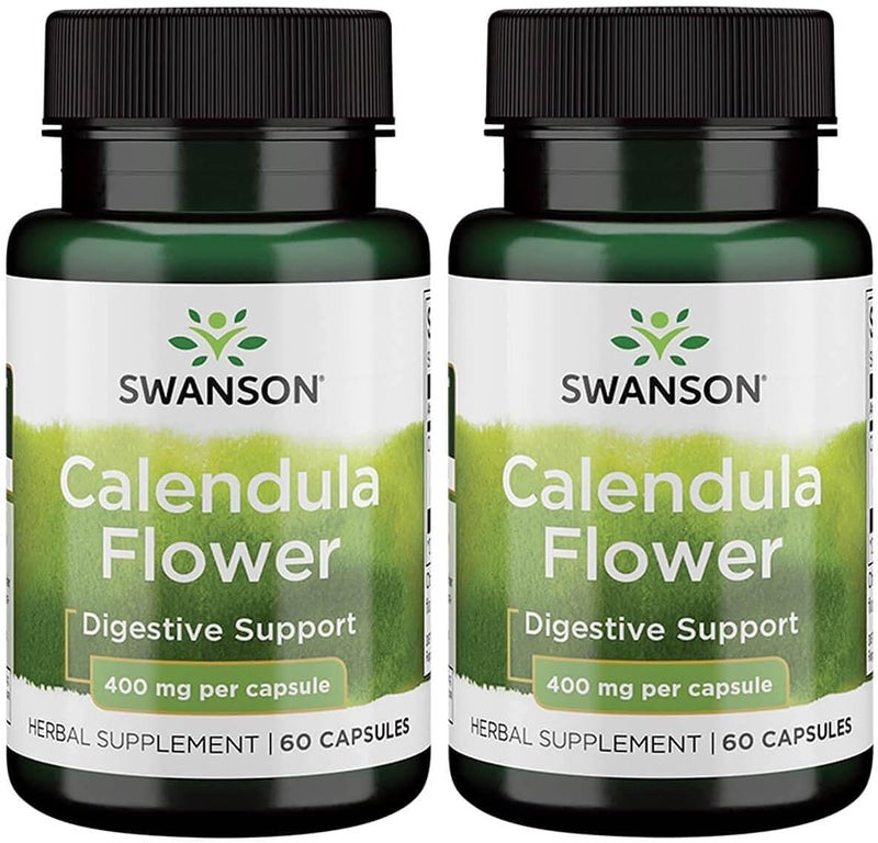 Swanson Premium Brand Calendula Flower 400 mg 60 Caps 2 Pack