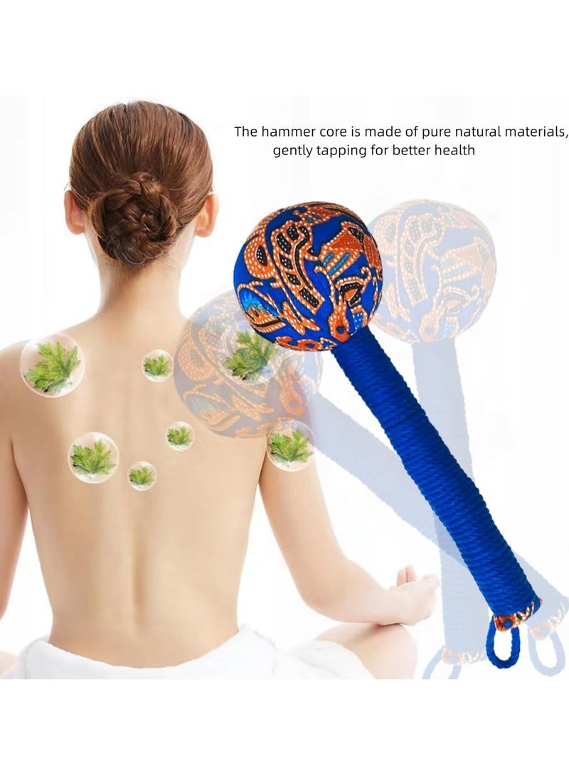DubaiGallery 2Pcs Wormwood Massage Hammer, Manual Hammer Massager Body Massage Hammer, Back Knock Long Handheld Massage Hammer for Back Pain Relief - Image 3