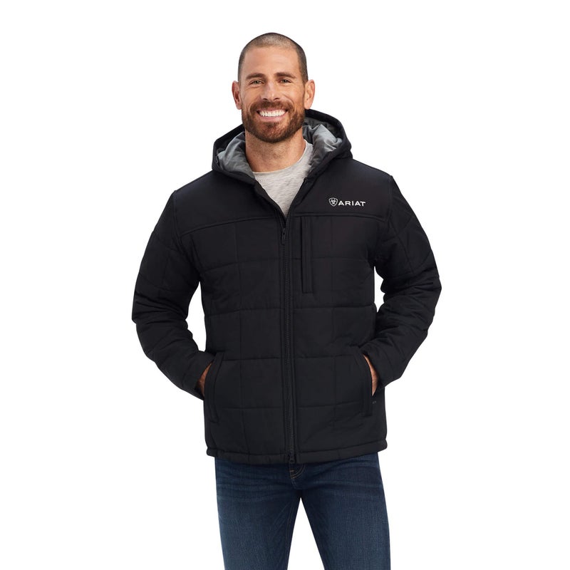 ARIAT Mens Crius Hooded Insulated Jacket Black Size XXLarge