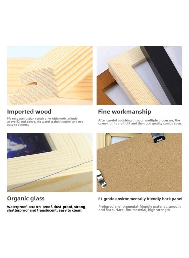 Solid Wood Photo Frame Mounted Creative Picture Frame Wall Hanging 500 Pieces 1000 Pieces Puzzle Special Picture Frame Wooden Exquisite Picture Frame-Color:Laser 1000 Frame With Cardboard-Log  - Image 5