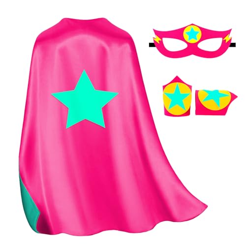 iROLEWIN KidsSuperheroCape and Mask for BoysGirls Super Hero Dressup Costumes as Children Birthday Party Gifts Favors - Image 1