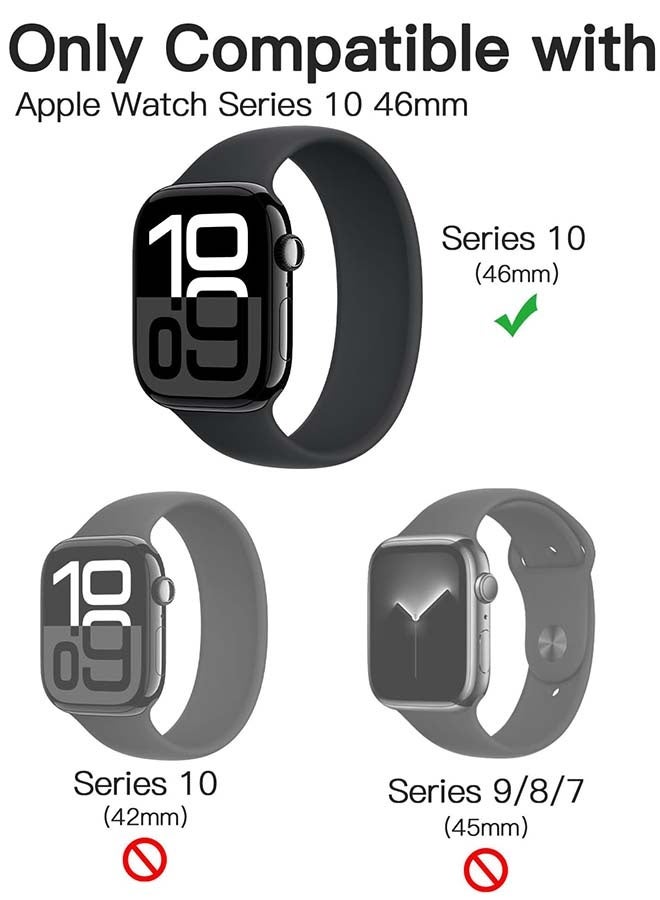 واقي شاشة لساعة أبل سيريس ١٠ مقاس ٤٦ مم، عبوة من ٣ قطع، غشاء مرن من البولي يوريثين الحراري (TPU) ذاتي الشفاء، واقي شاشة شفاف عالي الدقة مضاد للخدش، خالٍ من الفقاعات، حساس للمس. - Image 2