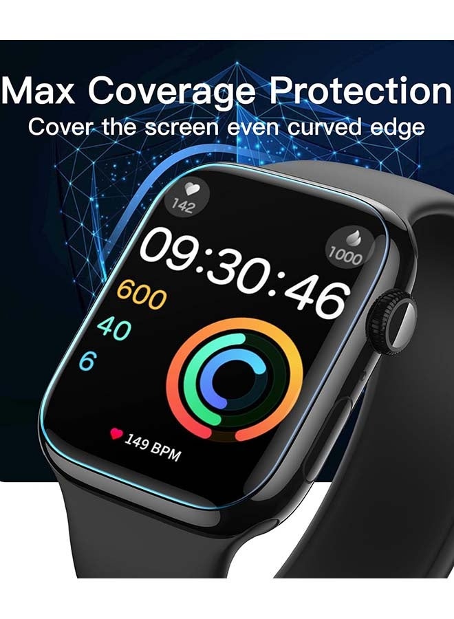 واقي شاشة لساعة أبل سيريس ١٠ مقاس ٤٦ مم، عبوة من ٣ قطع، غشاء مرن من البولي يوريثين الحراري (TPU) ذاتي الشفاء، واقي شاشة شفاف عالي الدقة مضاد للخدش، خالٍ من الفقاعات، حساس للمس. - Image 4