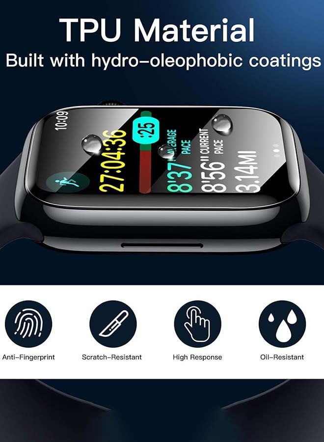 واقي شاشة لساعة أبل سيريس ١٠ مقاس ٤٦ مم، عبوة من ٣ قطع، غشاء مرن من البولي يوريثين الحراري (TPU) ذاتي الشفاء، واقي شاشة شفاف عالي الدقة مضاد للخدش، خالٍ من الفقاعات، حساس للمس. - Image 3