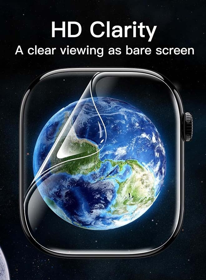 واقي شاشة لساعة أبل سيريس ١٠ مقاس ٤٦ مم، عبوة من ٣ قطع، غشاء مرن من البولي يوريثين الحراري (TPU) ذاتي الشفاء، واقي شاشة شفاف عالي الدقة مضاد للخدش، خالٍ من الفقاعات، حساس للمس. - Image 5