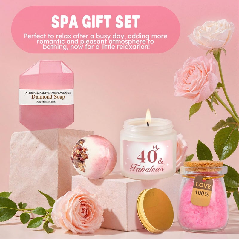 Giftota 40th Birthday Gifts Women, 40 Year Old Birthday Gifts for Women Self Care Relaxing Spa Gift Basket Fabulous 40th Birthday Gift Idea for Her Happy 40Yr Birthday Gift for Woman Mom Wife Sister Friends - Image 4