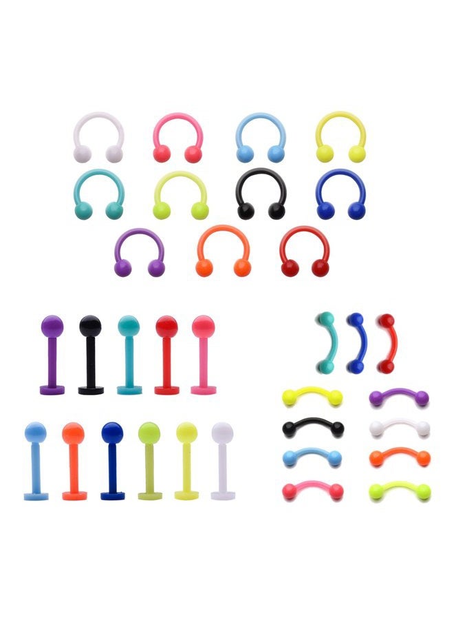 vcmart 16G Eyebrow Ring Lip Labret Nose Rings Acrylic Flexible Cartilage Ear Piercing Jewelry Pack 1 - Image 1