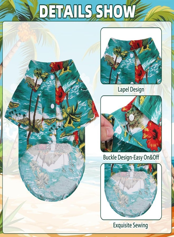 KOOLTAIL Dog Hawaiian Shirt, Dog Summer Clothes with Leash D-Ring for Medium Large Dogs, Floral Cool Beach Puppy Shirts with Sun Protection,Breathable Soft Pet Outfit Indoor&Outdoor Boy&Girl, Green L - Image 5
