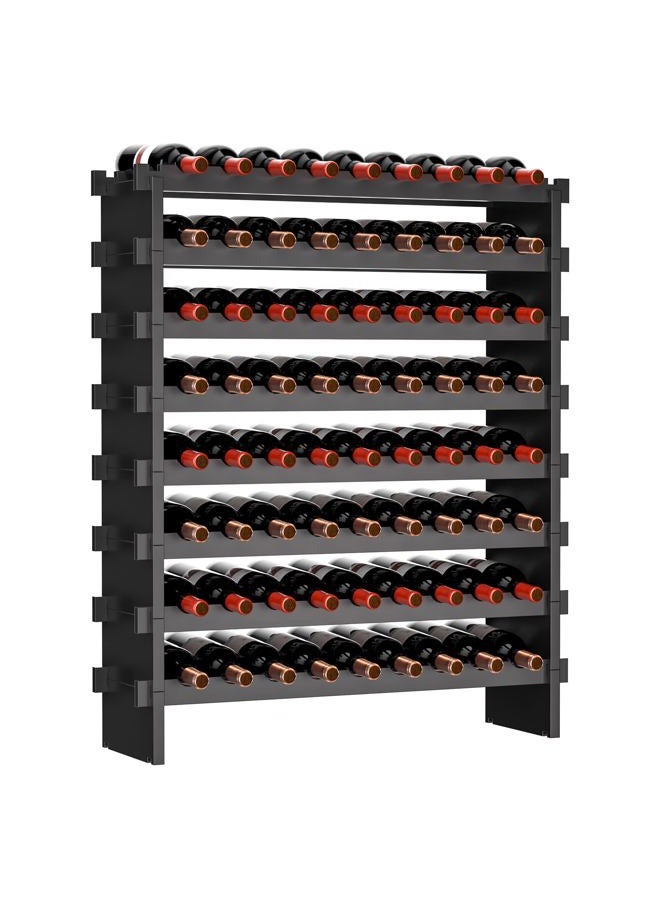 VASMIA Bamboo Stackable Wine Rack Black VWR08B01 - Image 1