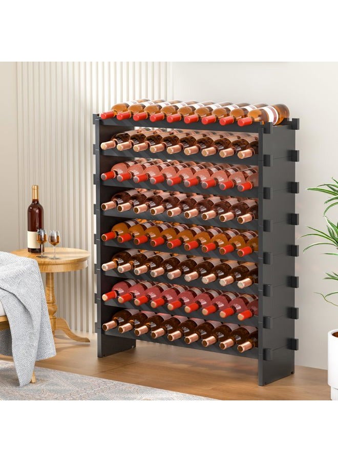 VASMIA Bamboo Stackable Wine Rack Black VWR08B01 - Image 2
