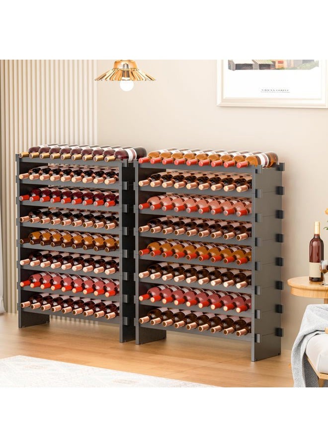 VASMIA Bamboo Stackable Wine Rack Black VWR08B01 - Image 4