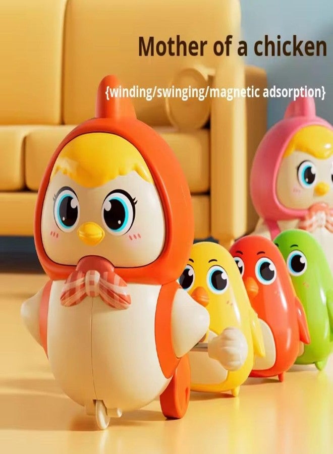 ACROWN Cute Animal Toys for Kids Sensory Worm Animal Wind up Colorful Toy Insect Figurines for Boys and Girls Multicolor Animals Toys Pack of 1 (Chicken Toys Walking Family) - Image 2