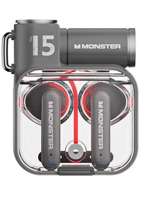 Monster XKT15 Wireless Bluetooth Earbuds Gaming Headphones Deep Bass Low Latency Game Headset with Built in Microphone Noise Canceling Comfortable to wear black