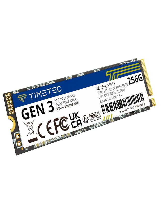 تايم تيك محرك أقراص الحالة الصلبة الداخلي Timetec بسعة 256 جيجابايت من نوع NVMe PCIe Gen3x4 بسرعة 8 جيجابت/ثانية M.2 2280 بتقنية 3D NAND TLC وذاكرة تخزين مؤقتة SLC عالية الأداء بسعة 150 تيرابايت وسرعة قراءة/كتابة تصل إلى 2100/1600 ميجابايت/ثانية لأجهزة الكمبيوتر المحمولة والمكتبية (256 جيجابايت). - Image 2