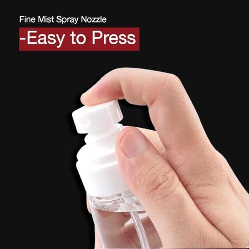 Lyrovo Travel Spray Bottle TSA Approved 100ml 3 Pack Leak Proof Fine Mist Empty Plastic Refillable Spray Bottle for Perfume Essential Oils Toners Rose Water Cosmetics (3 Color, 100ml), Transparent - Image 4