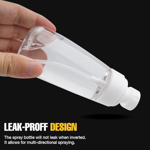 Lyrovo Travel Spray Bottle TSA Approved 100ml 3 Pack Leak Proof Fine Mist Empty Plastic Refillable Spray Bottle for Perfume Essential Oils Toners Rose Water Cosmetics (3 Color, 100ml), Transparent - Image 2