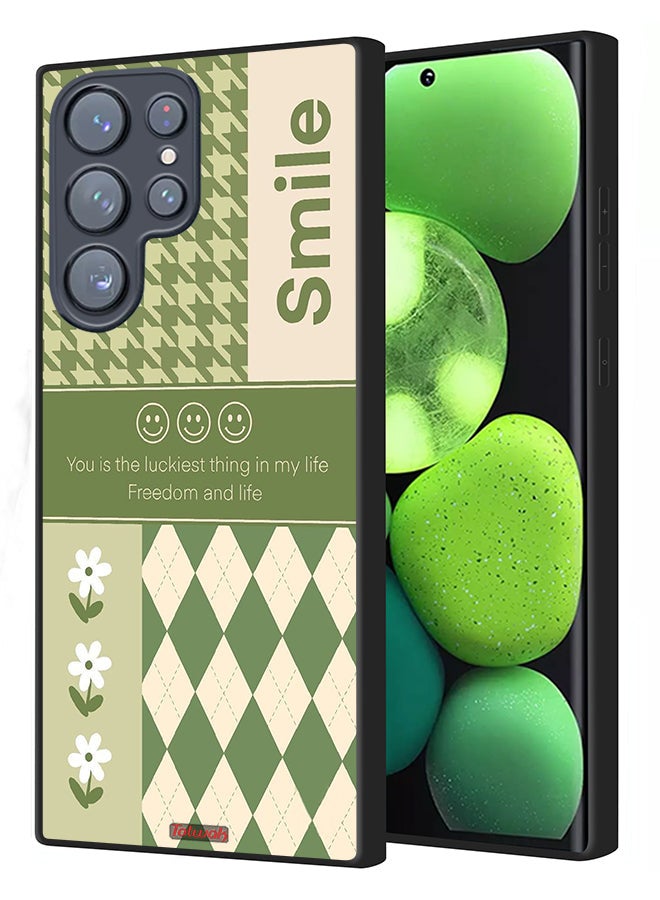 Tolwak Samsung Galaxy S22 Ultra 5G Protective Case Cover Smile Is The Luckiest Thing In My Life - Image 1