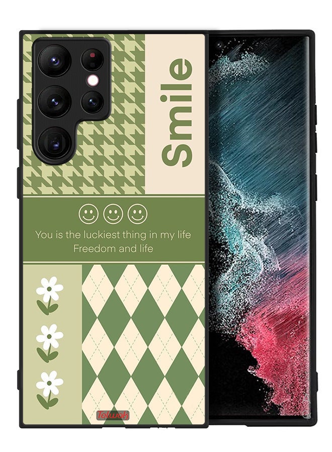 Tolwak Samsung Galaxy S22 Ultra 5G Protective Case Cover Smile Is The Luckiest Thing In My Life - Image 2