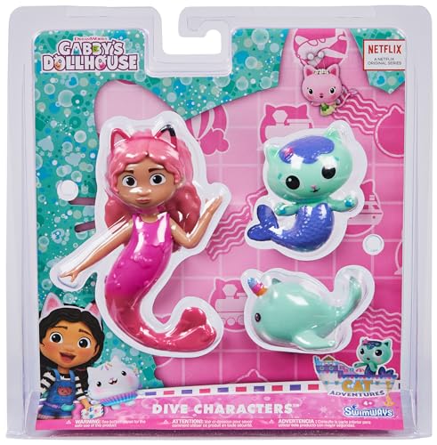 SwimWays Gabbys Dollhouse Dive Characters 3Pack Swimming Pool Accessories Kids Pool Toys Pool Party Supplies Water Toys for Kids Aged 5 Up - Image 1