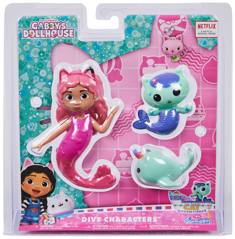 SwimWays Gabbys Dollhouse Dive Characters 3Pack Swimming Pool Accessories Kids Pool Toys Pool Party Supplies Water Toys for Kids Aged 5 Up - Image 2