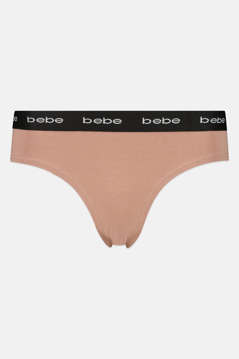 bebe Women 3 Piece Brand Logo Panties, Multicolor - Image 4