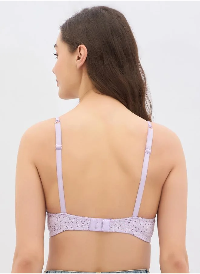 Clovia Clovia Set of 2 - Padded Non-Wired Full Coverage Floral Print T-Shirt Bra