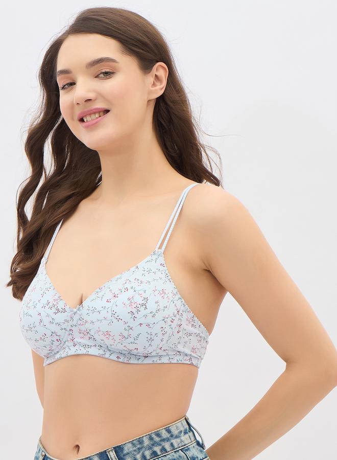 Clovia Set of 2 - Padded Non-Wired Full Coverage Floral Print T-Shirt Bra - Image 5