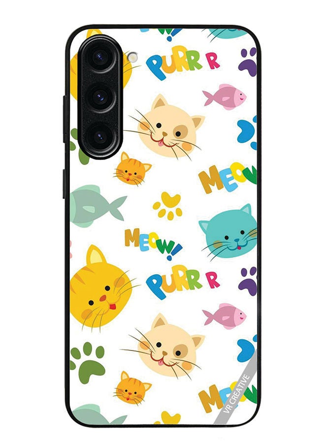VR CREATIVE Protective Case Cover For Samsung Galaxy S23 Plus Meow Design Multicolour - Image 1