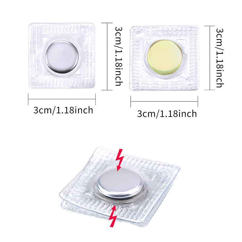 Fireboomoon 32 Pairs 1.18 Inch Invisible Hidden Sew Magnetic Snap,PVC Strong Magnetic Closures Fastener Snaps Buttons for Purses Handbag Clothing DIY Crafts - Image 2