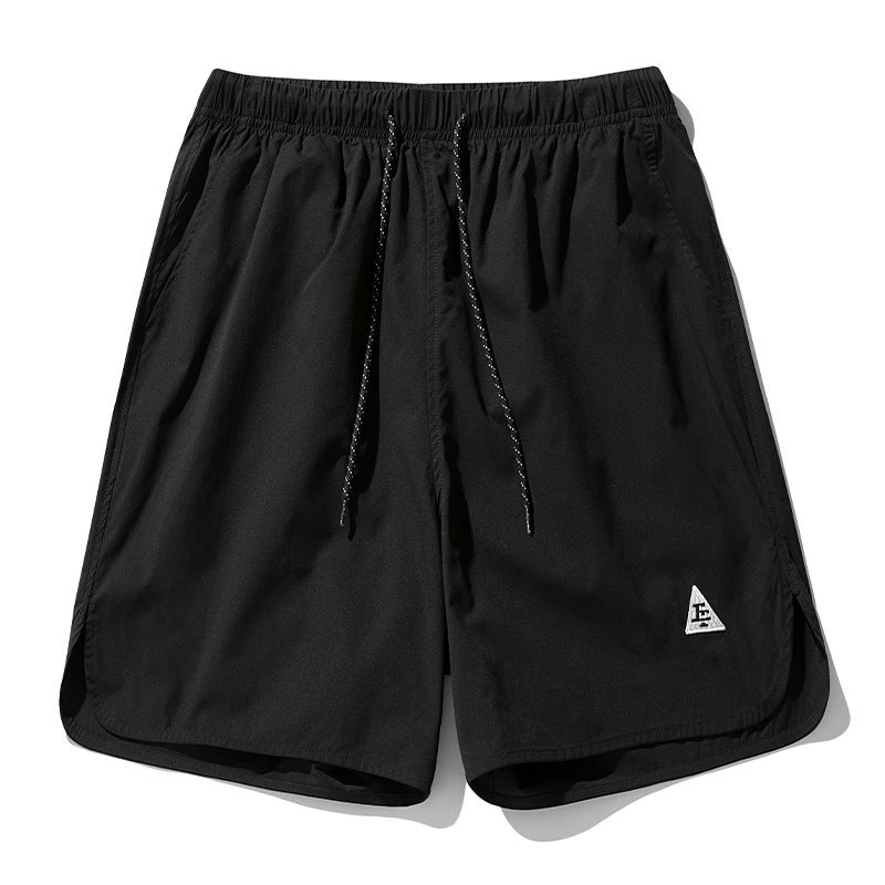 Mens Bermuda Shorts Arc Hem Split Summer Workwear Black  - Image 1