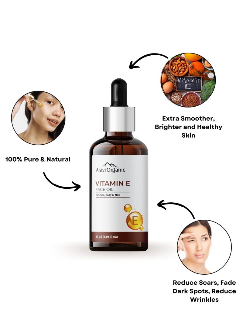 Aravi Organic Aravi Organic Vitamin E Oil For Face 30ml Nourish Your Face and Repair Damaged Skin Naturally.  - Image 3