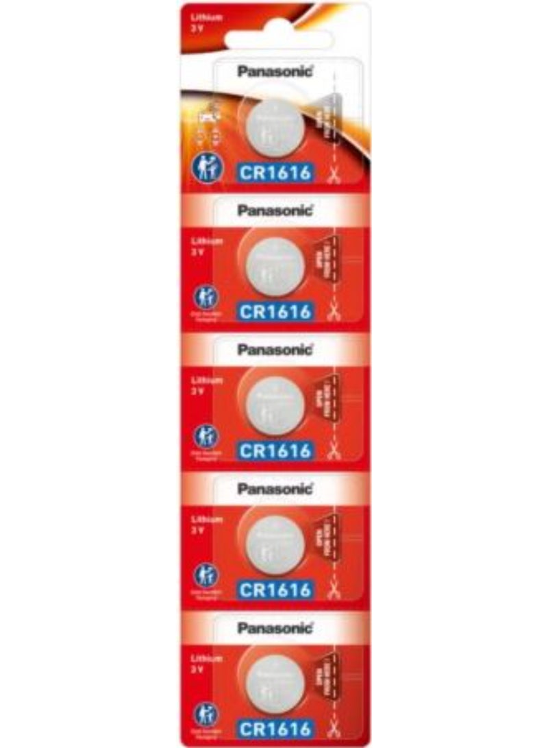 5-Pieces Panasonic CR1616 Lithium 3V Indonesia Batteries