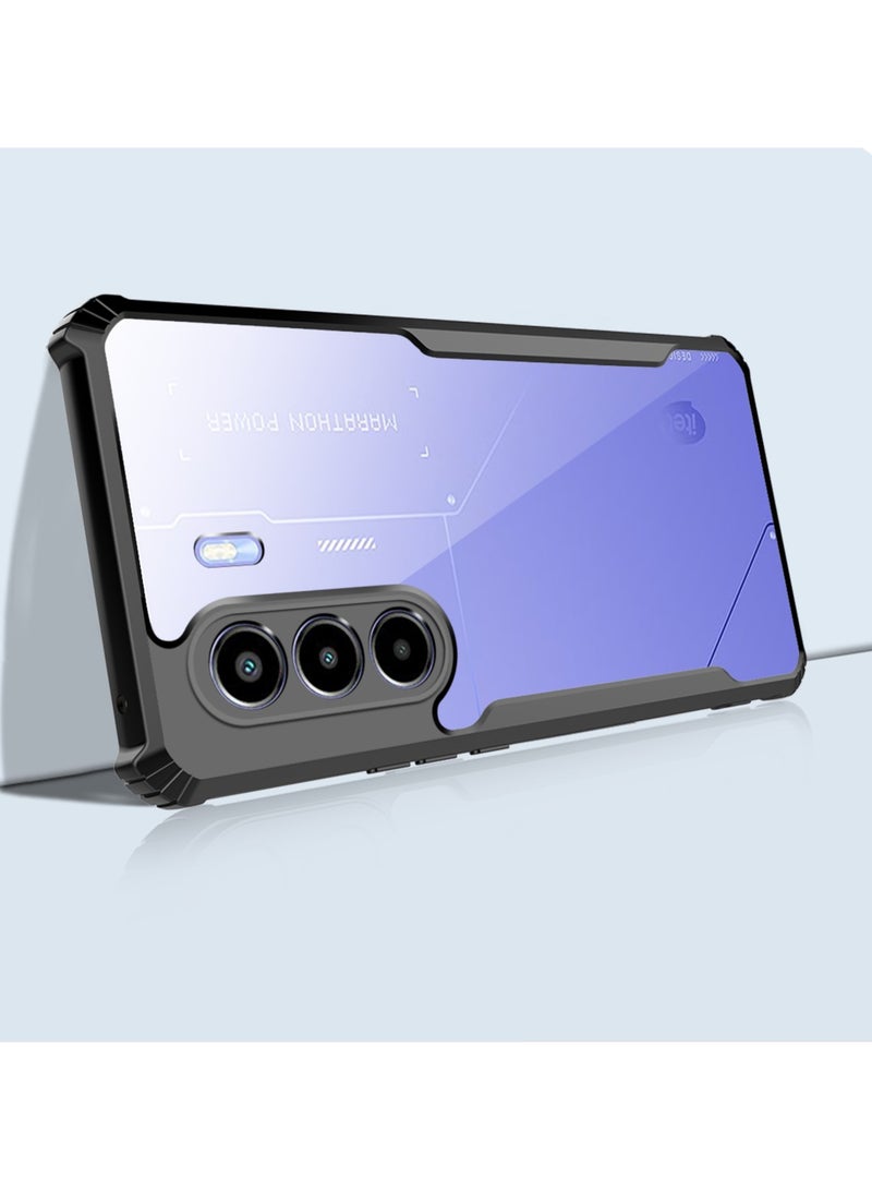 Fankalo Protector Phone Case for itel P70 TPU+PC Transparent Phone Case with Four Corners Thickened Airbag,Yellow-proof, Shock-proof and Drop-proof Phone Cover - Image 2