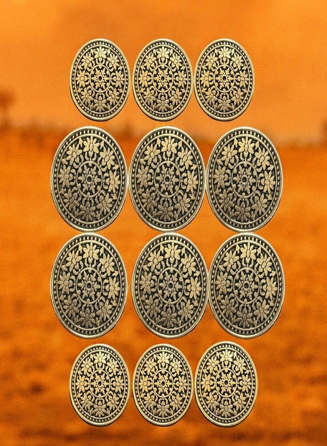 REENA Metal Brass Finish Gold & Black Carving 6+6 Sew-On Buttons for Coats, Jeans, Jackets & More | Stylish Brass Gold Black Finish, Durable Metal Buttons - Image 3