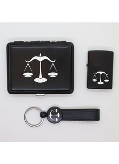 Ada Lazer Personalized Libra Zodiac Sign Metal Plate, Zippo Lighter and Keychain Set  - Image 1