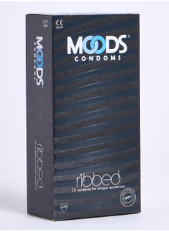 Moods Ribbed Condoms 12's Made With Natural Rubber Latex  - Image 2