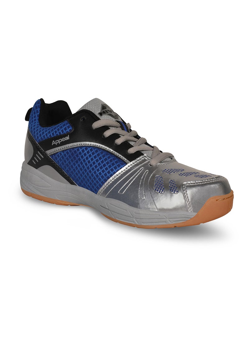 Nivia Appeal Non-Marking Badminton Shoes | Size: 4 UK/ 5 US/ 38 EU | Material: Synthetic | For Men & Boys | Lightweight | Breathable mesh with PU Coated | Flexibility and Stability | Ideal for Sports - Image 1