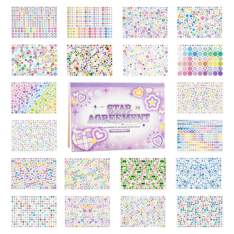 GUBEARE 4000 PCS Korean Stickers Book for Kpop Deco Stickers Photocard Cute Small Korean Glitter Sticker Butterfly Stars Heart Bows Ribbons for Kids Girls Boys - Image 3