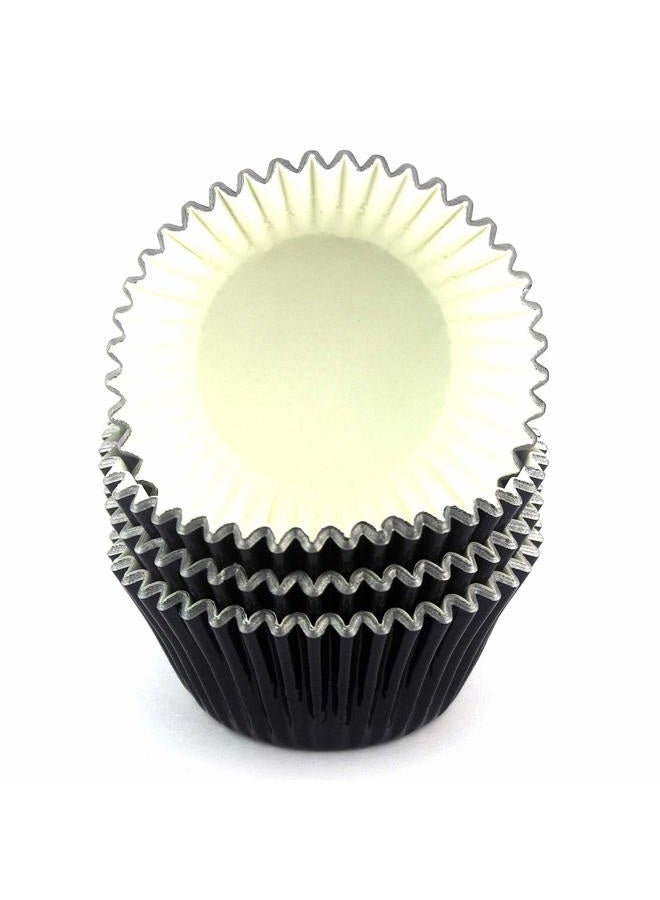Eoonfirst Foil Cupcake Liners Halloween Party Standard Baking Cups 100 Pcs (Black) - Image 2