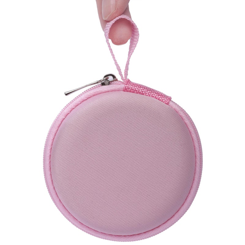 Ginsco Mini-Portable Hard Shell Earbuds Case for Apple EarPods Headphones USB-C Wired Ear Buds/Samsung Galaxy Wired Earbuds, Travel Case for Earphones Earplugs (1, Pink) - Image 1