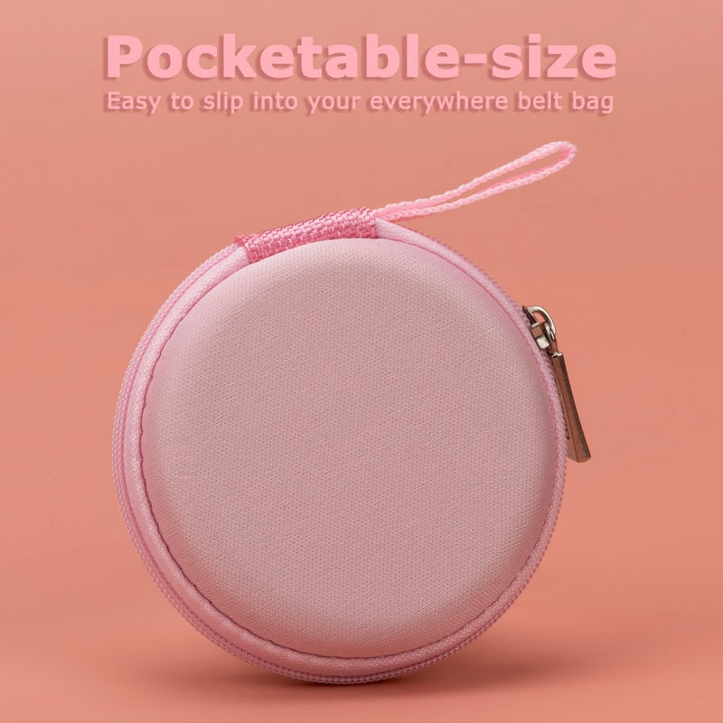 Ginsco Mini-Portable Hard Shell Earbuds Case for Apple EarPods Headphones USB-C Wired Ear Buds/Samsung Galaxy Wired Earbuds, Travel Case for Earphones Earplugs (1, Pink) - Image 4