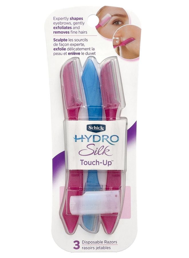 شفرات حلاقة هيدرو سيلك تاتش أب بألوان متنوعة 3 شفرات قابلة للاستخدام مرة واحدة