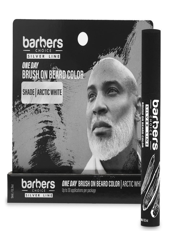 Godefroy Barbers Choice Silver Line, Facial Hair Brush on Temporary Color for Silver Fox Men- Instantly Brighten White Beards, Mustache & Sideburns, Less Yellow, Easy Application, Arctic White - Image 1