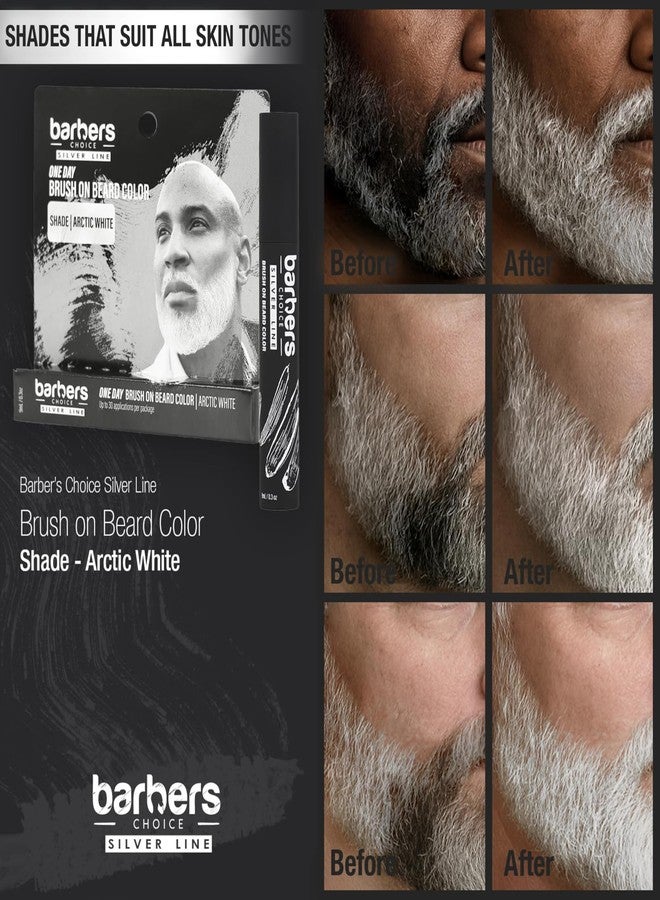 Godefroy Barbers Choice Silver Line, Facial Hair Brush on Temporary Color for Silver Fox Men- Instantly Brighten White Beards, Mustache & Sideburns, Less Yellow, Easy Application, Arctic White - Image 4