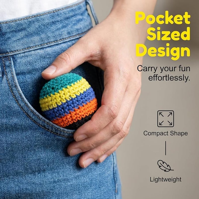 2026 New Hand-Made Knitted Footbag, Assorted Foot Bag Crochet Foot Bags for Adults, Colorful Juggling Balls for Beginners - Image 4