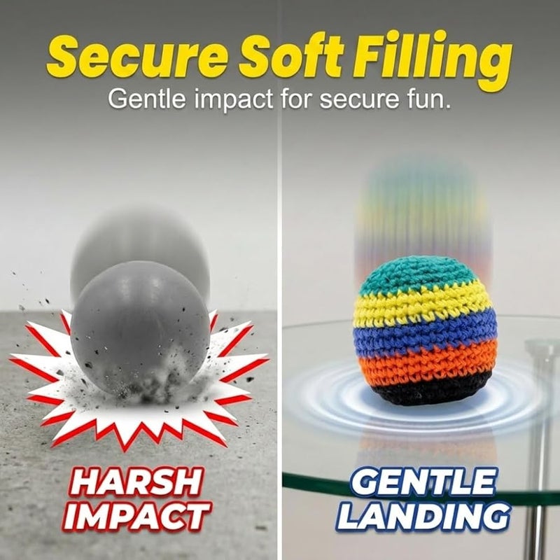 2026 New Hand-Made Knitted Footbag, Assorted Foot Bag Crochet Foot Bags for Adults, Colorful Juggling Balls for Beginners - Image 3
